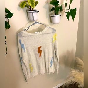 Main Strip Lighting Bolt Sweater. Size M/L.